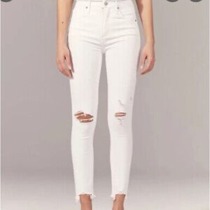 Abercrombie Ripped High Rise Super Skinny Ankle Jeans